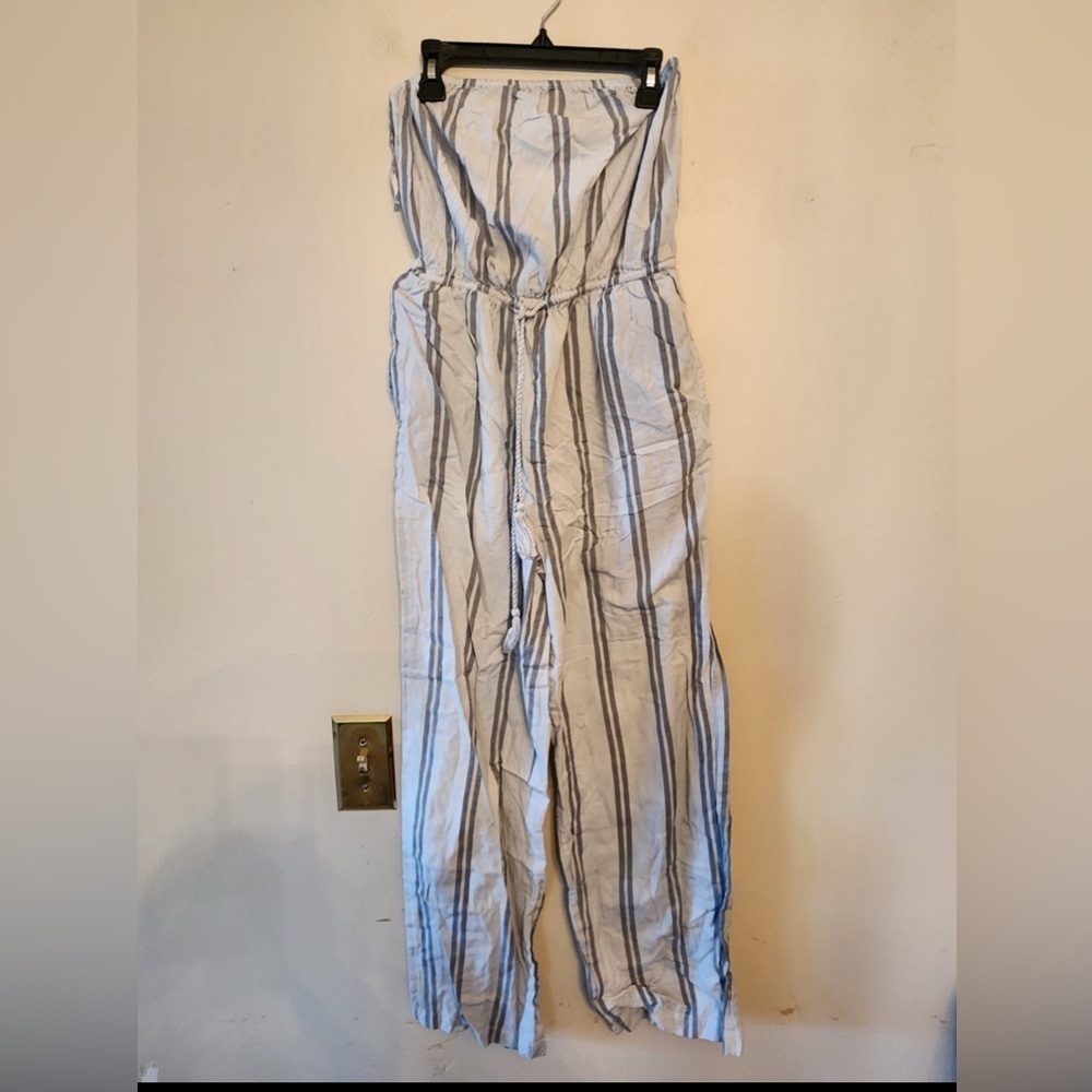 GOA Beachwear By Japna Sundress Strapless blue and white stripes size medium